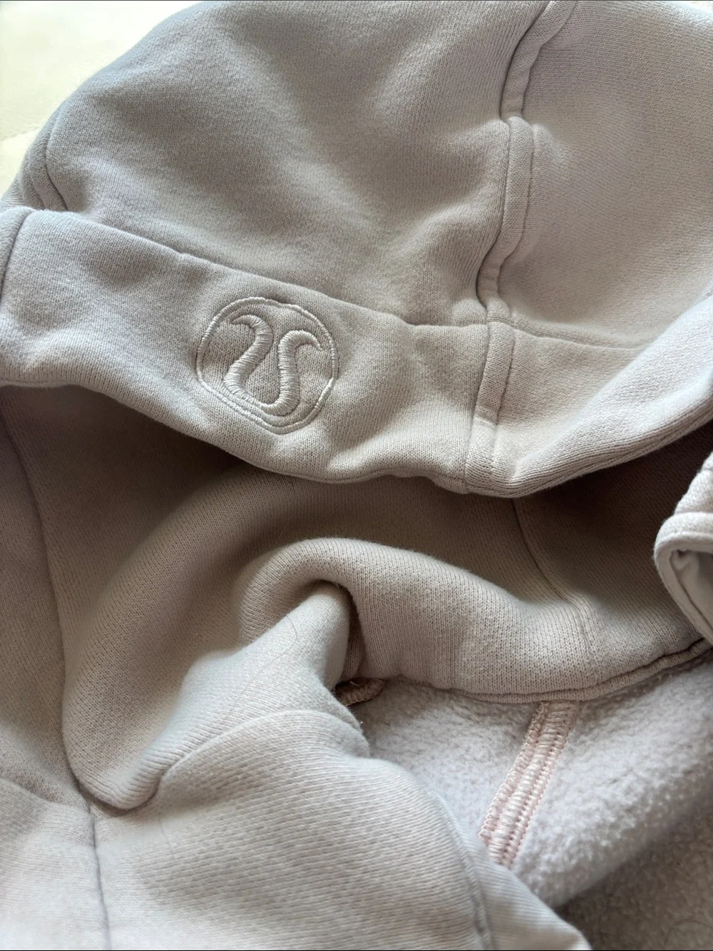 lululemon athletica Hooded Full-Zip Jacket in Light Taupe nude. 8